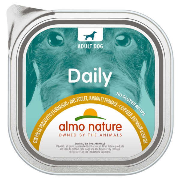 Almo Nature Daily -säästöpakkaus 18 x 300 g - kana, kinkku & juusto